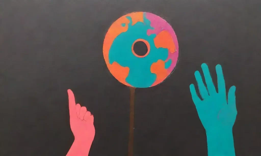 **Una silueta infantil juega con un arrebato