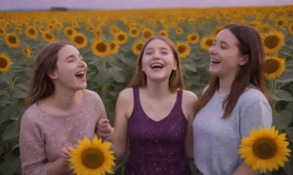 Niños con sonrisas bajo un cielo estrellado