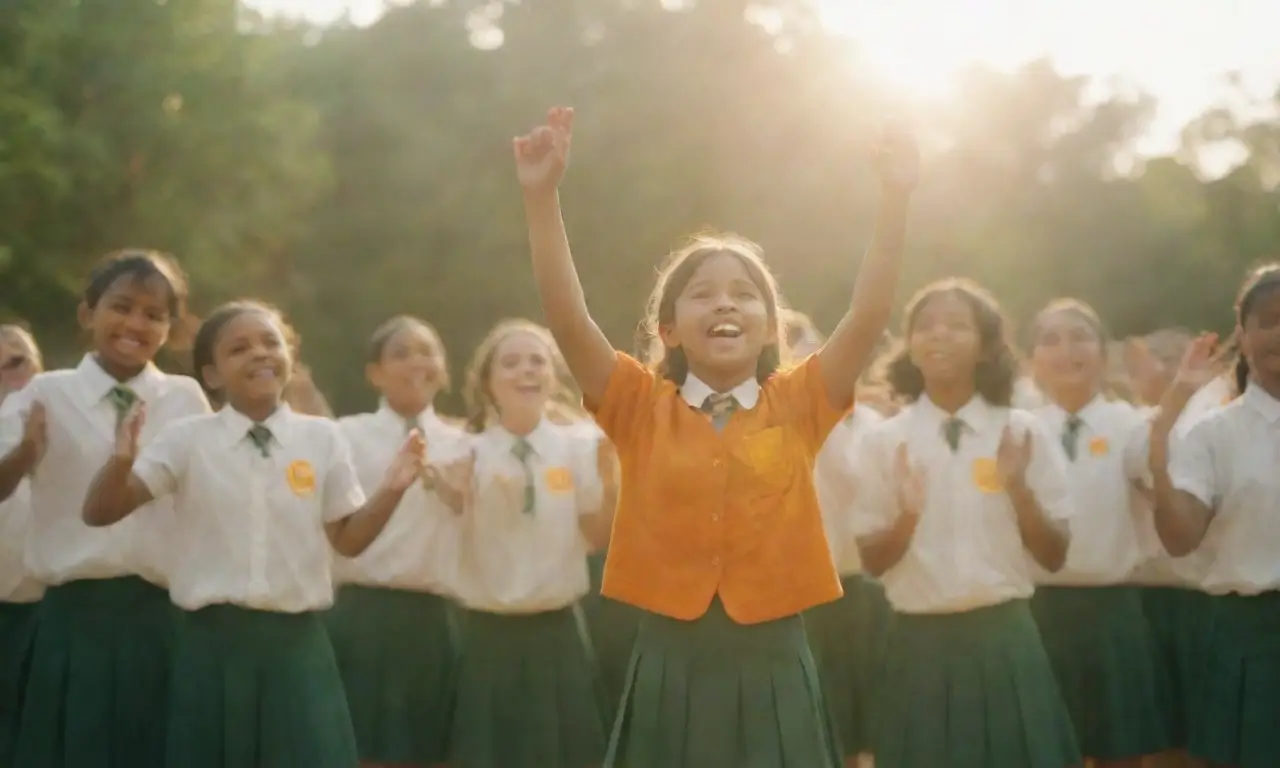 El color del sol ilumina la alegría de los niños