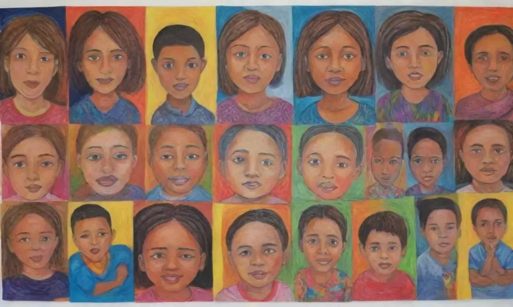 Dibujos de niños junto con hilos culturales añaden ritmo a la discusión sobre derechos humanos