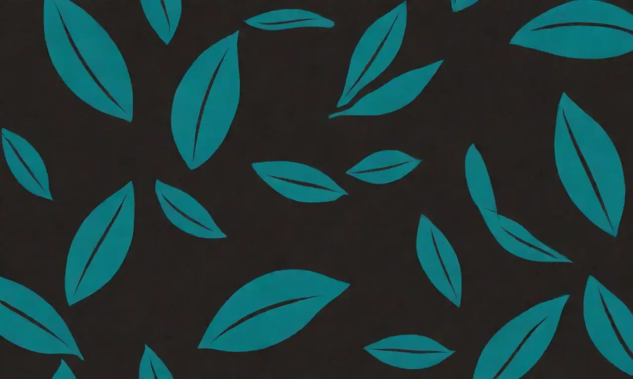 Leafs en teal danzan con datos abstractos en un fondo negro