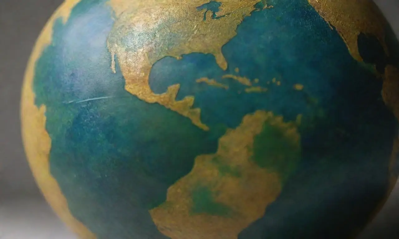 Un globo con pinceladas de colores y líneas minimalistas crea patrones astroscópicos
