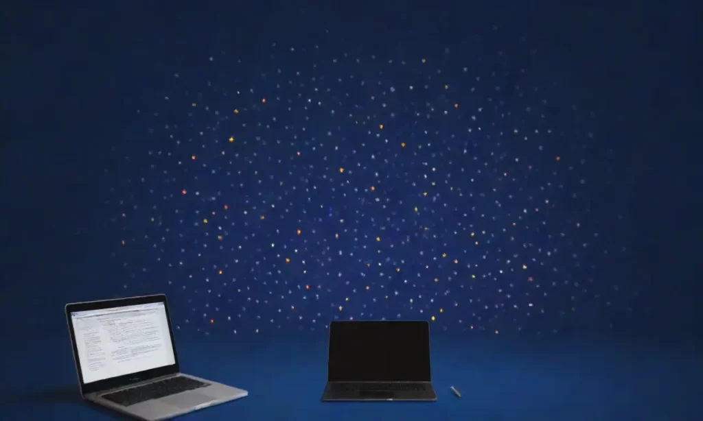 Un universo de estrellas brillantes con conexiones abstractas