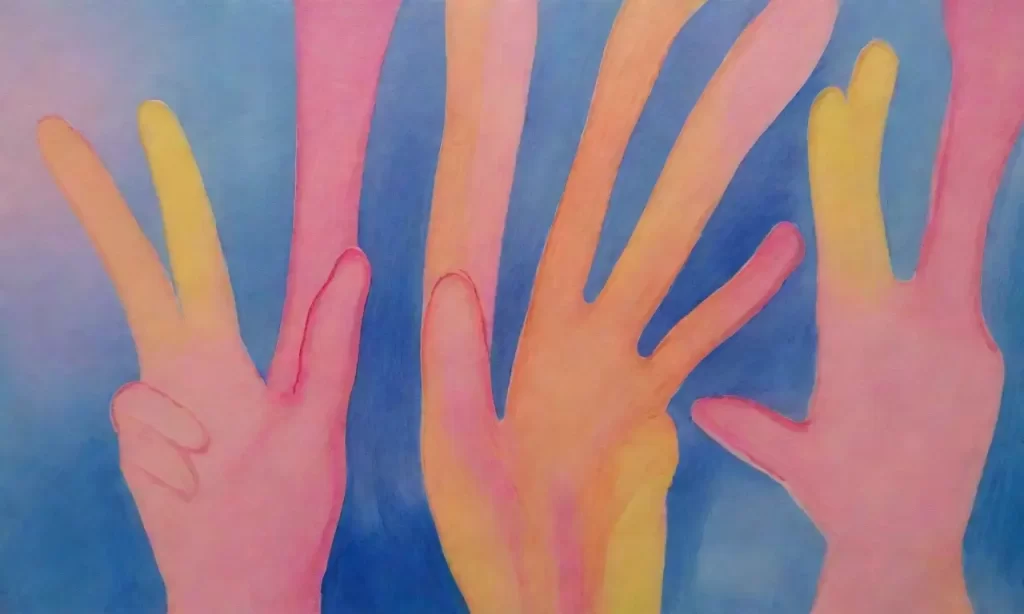 Las manos de niños pintan un mundo vibrante