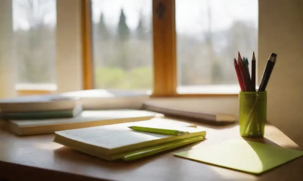 Un libro se abre en un escritorio soleado