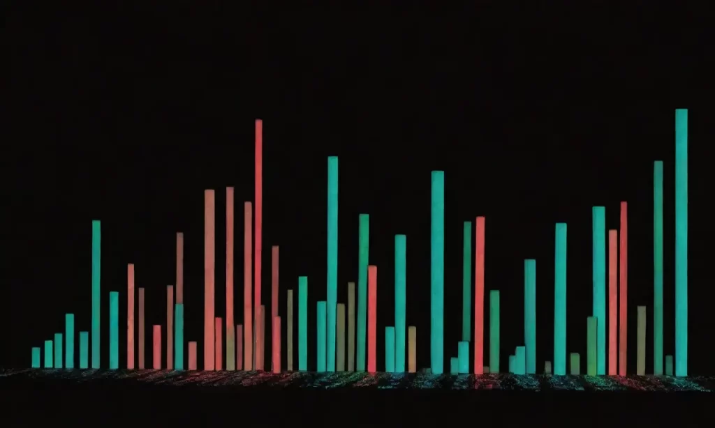 Una explosión de datos y tecnología futurista se muestra en una vibrante paleta digital. ☀️