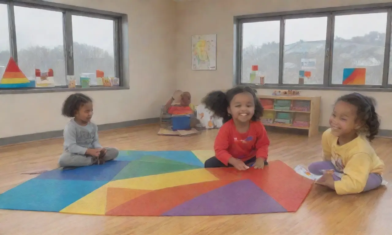 Los niños sonrientes colaboran en parejas animadas, creando un espacio vibrante e inspirador con luces del sol que inundan la clase