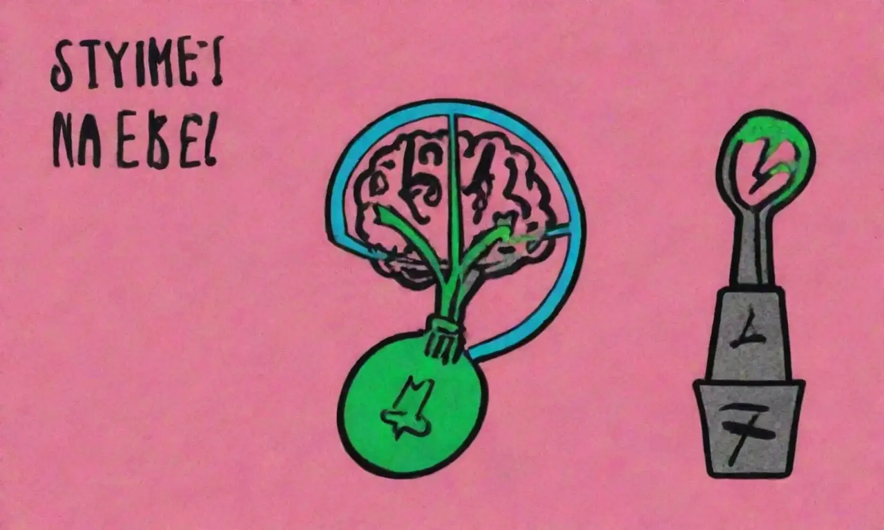 Un gráfico con flecha verde en forma de lamente y destaca La Importancia con texto negro, con brillando un lupa sobre las puntas de la flecha. **Translation:**A chart with arrows pointing down from a stylized brain onto a blue scale, highlighted text displays The Importance in bold black font against a textured pink banner. A magnifying glass sparkles over the arrow tips, illuminating dots on a gray grid