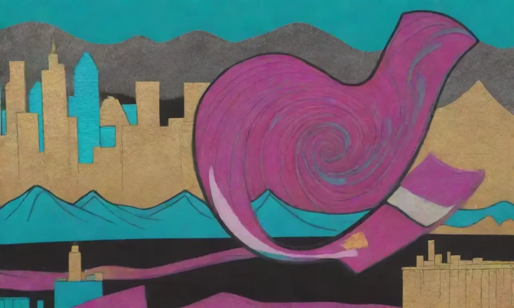 Un arte abstracto vibrante con colores turquesa