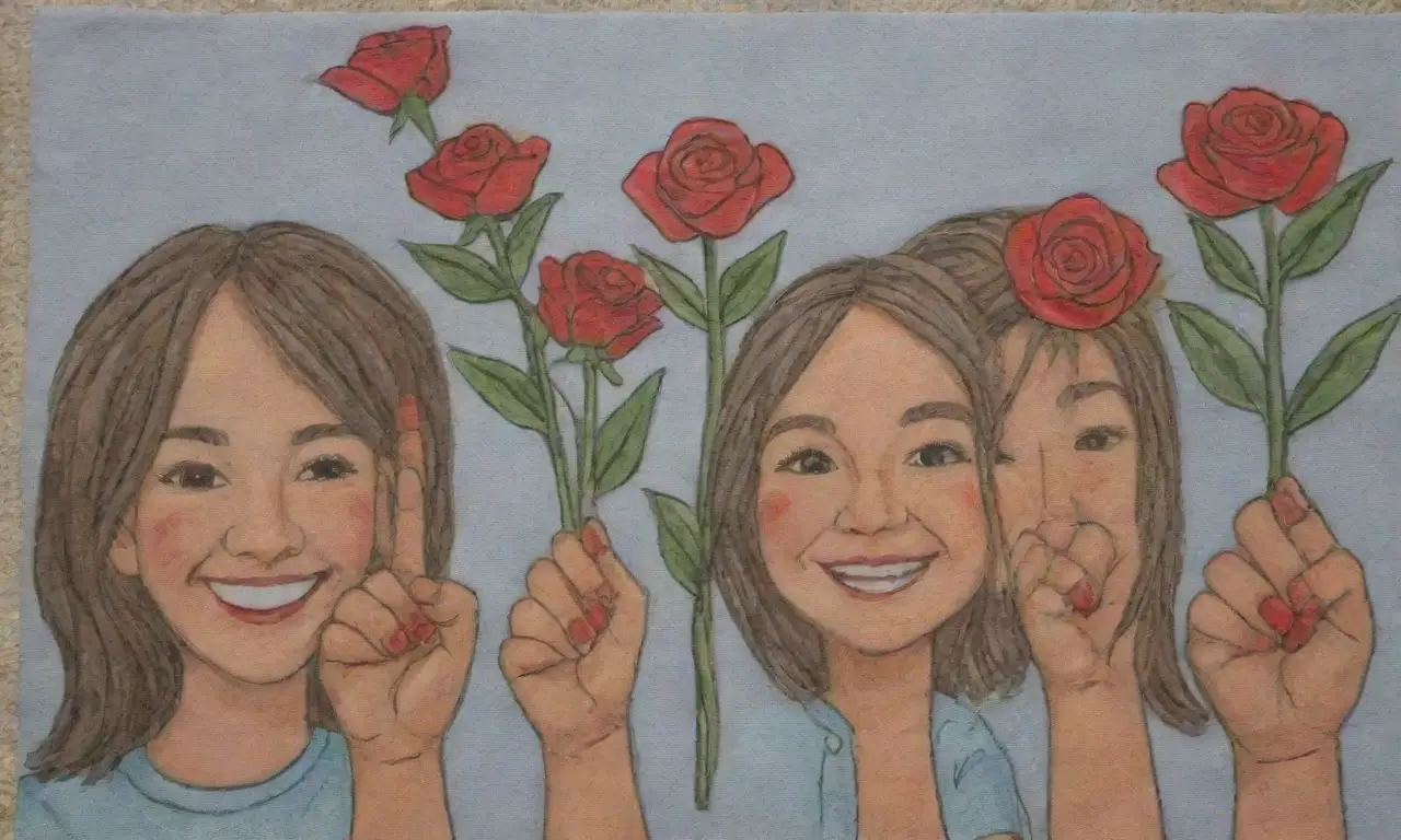 Un panorama de niños felices con un cielo soleado, rodeado de paz y arte