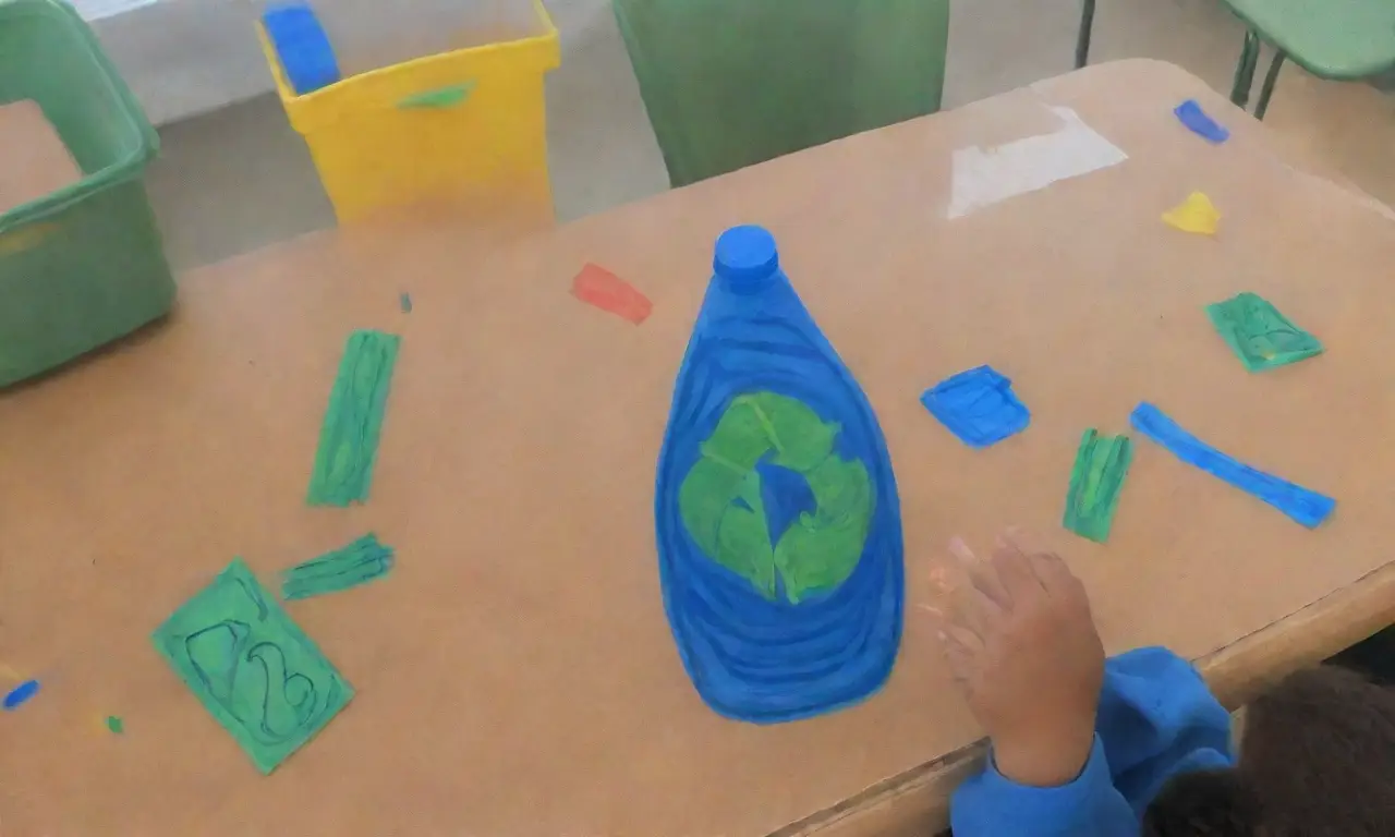 Es una clase con reciclaje y color