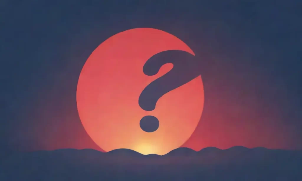 ¿Qué pregunta se dibuja con un sol rojo en la distancia?