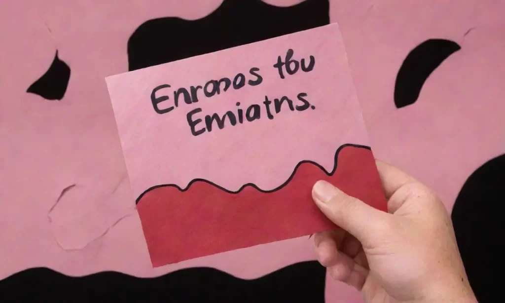 Un mano con un papel arrugado contra un fondo oscuro y vibrante