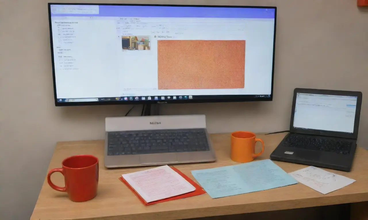 Un estudiante estudia en un espacio digital con una mezcla de tecnología e ideas clásicas