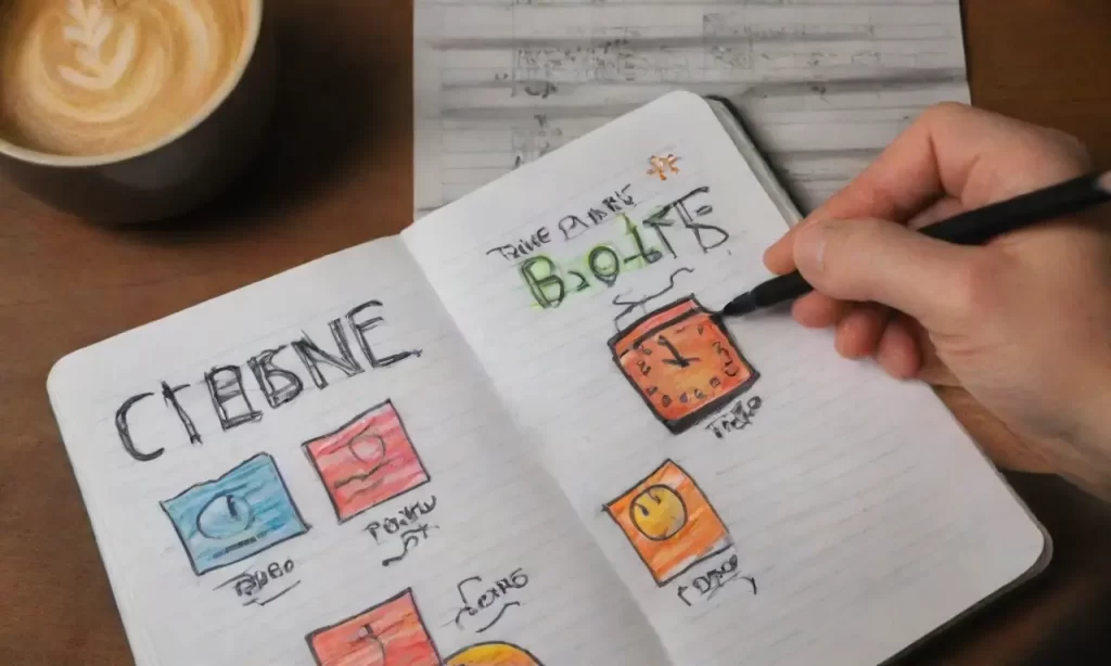 Una mano tickea tâches en un cuaderno