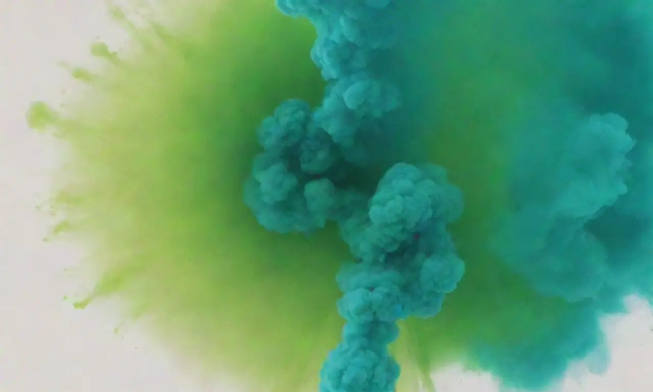 Un bloque de colores vivos en teal, turquesa y lima destaca al ojo, dejando espacio blanco para destacar la enseñanza activa