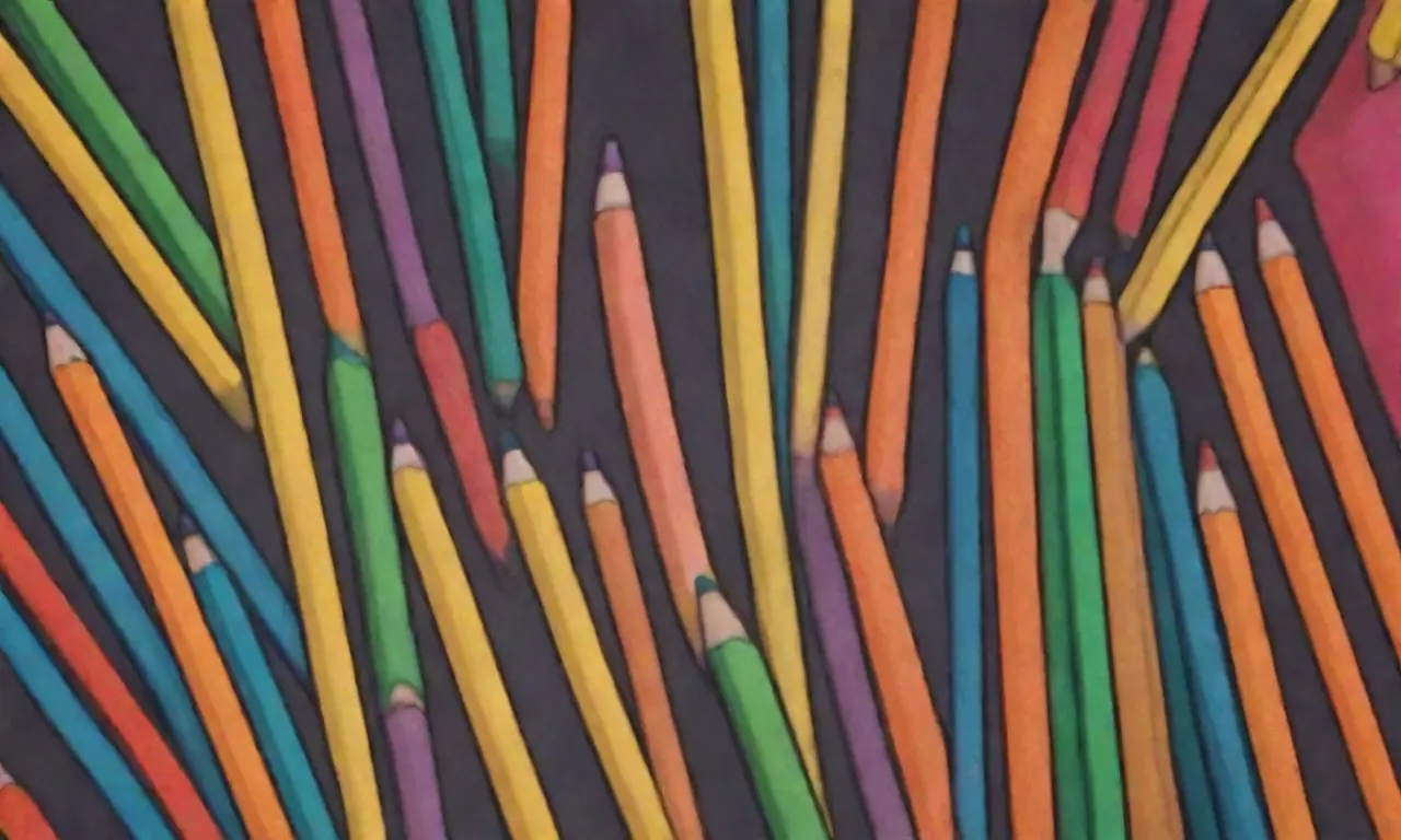 Las plumas coloridas dibujan animaciones detalladas con brillo en un fondo de video proyectado