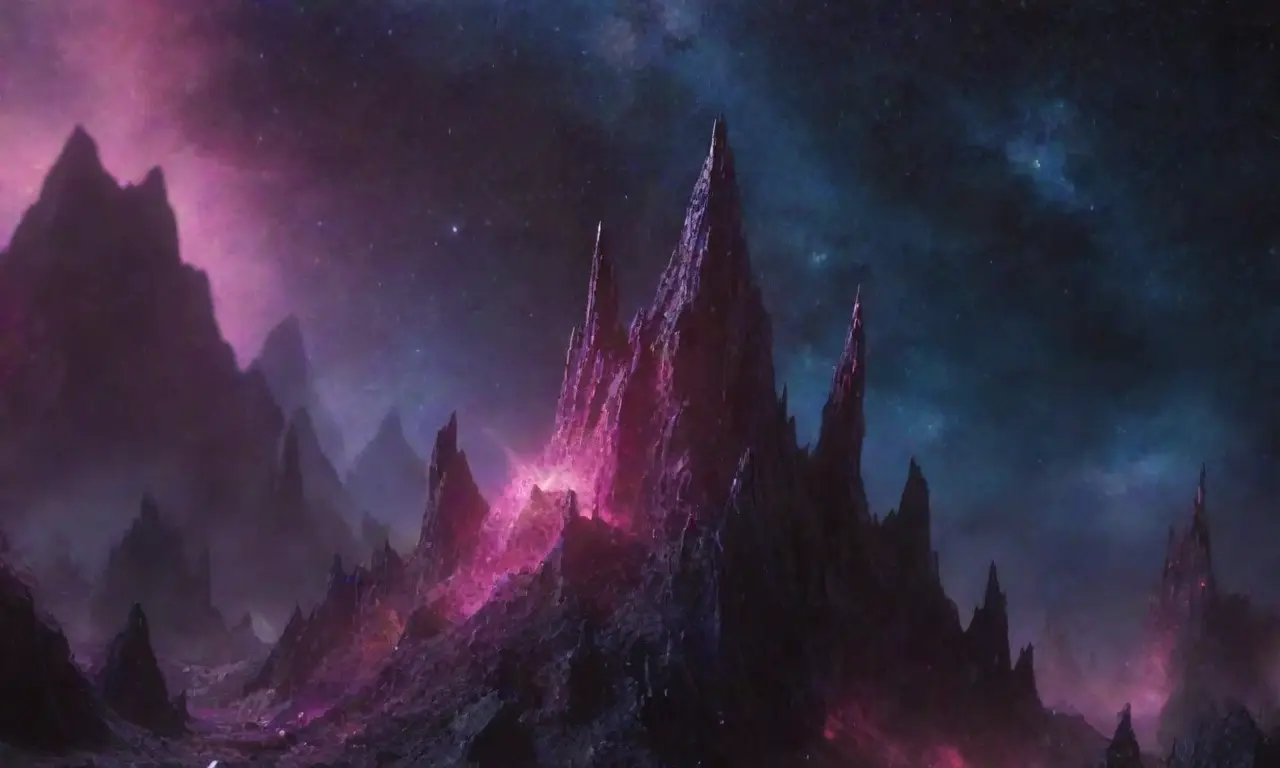 El cielo nocturno con nebulosas y astros esbeltos ilumina las profundidades del espacio