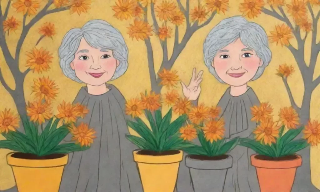 La luz del sol baila con las ramas mientras rostros grises se entretejen de flores